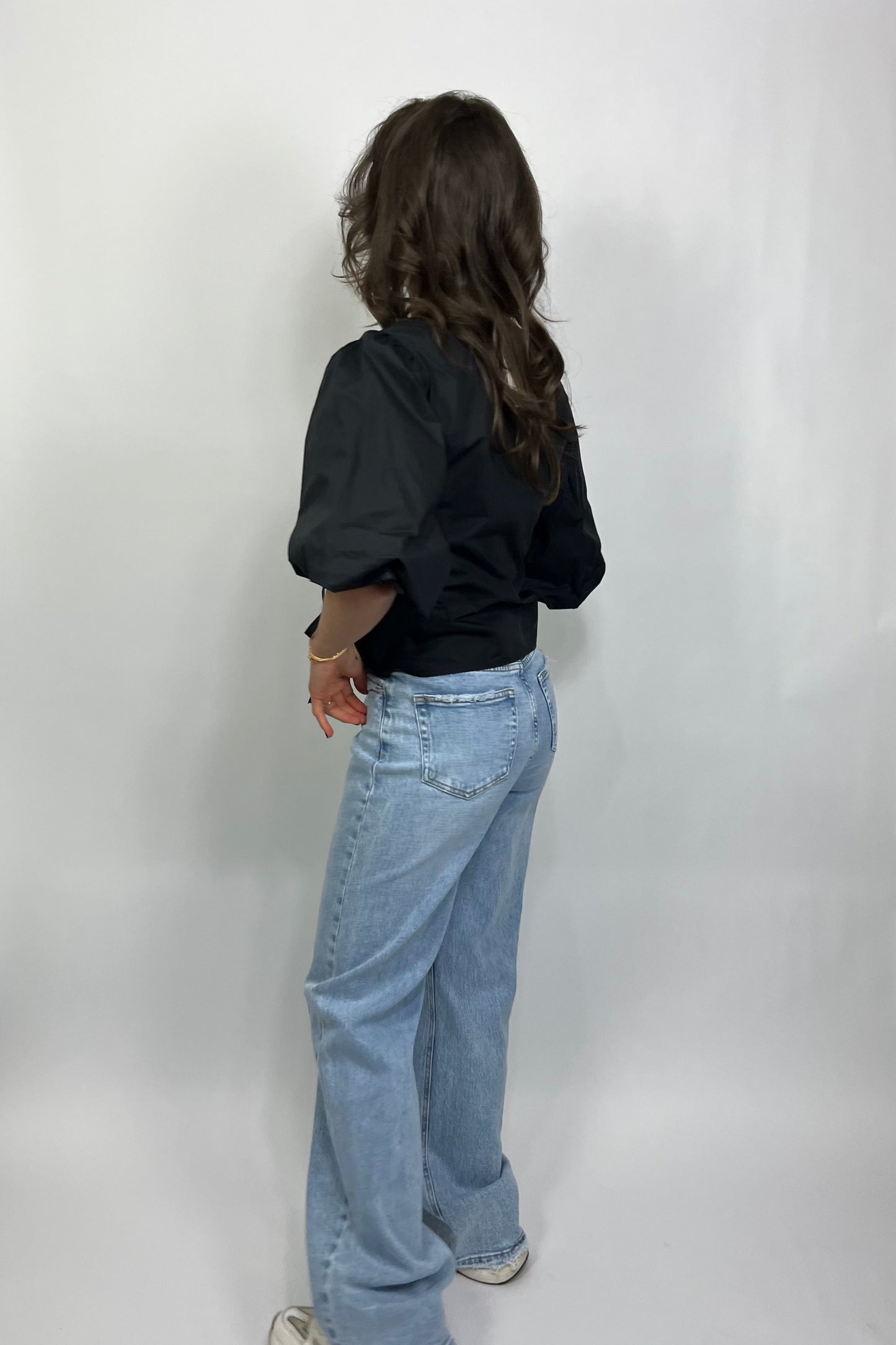 Lily wikkel blouse zwart