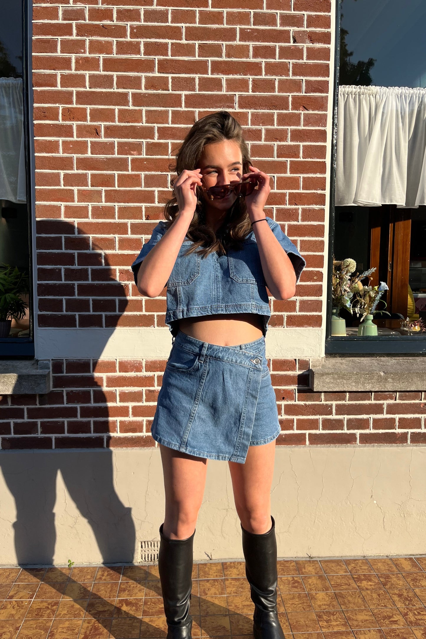 Bo denim cropped top