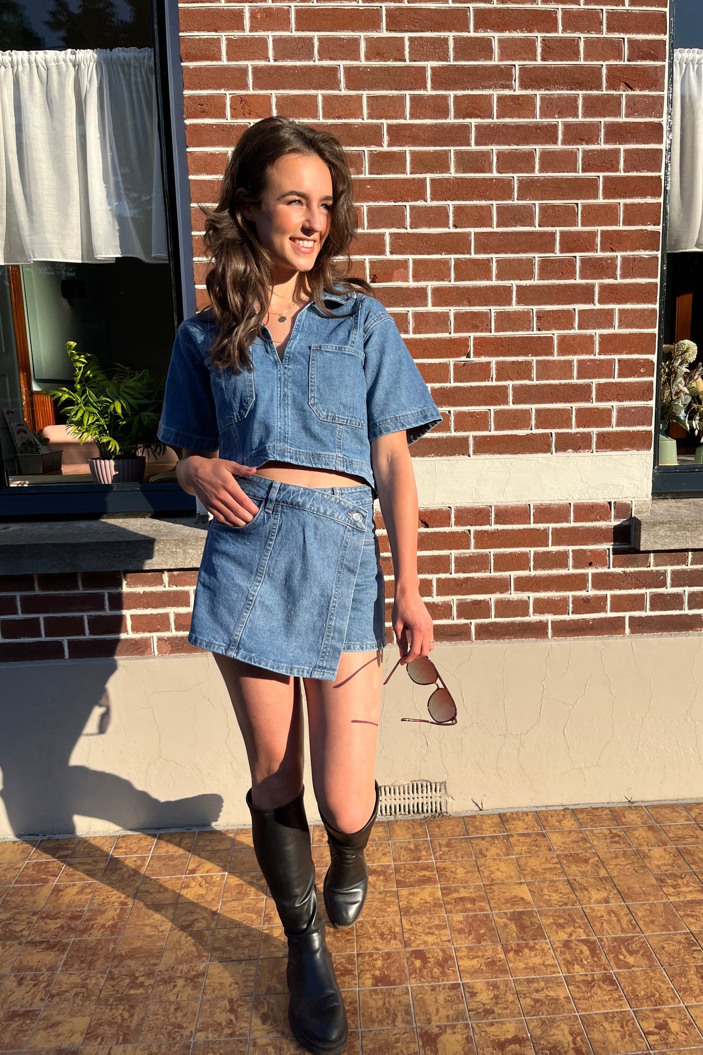 Bo denim cropped top