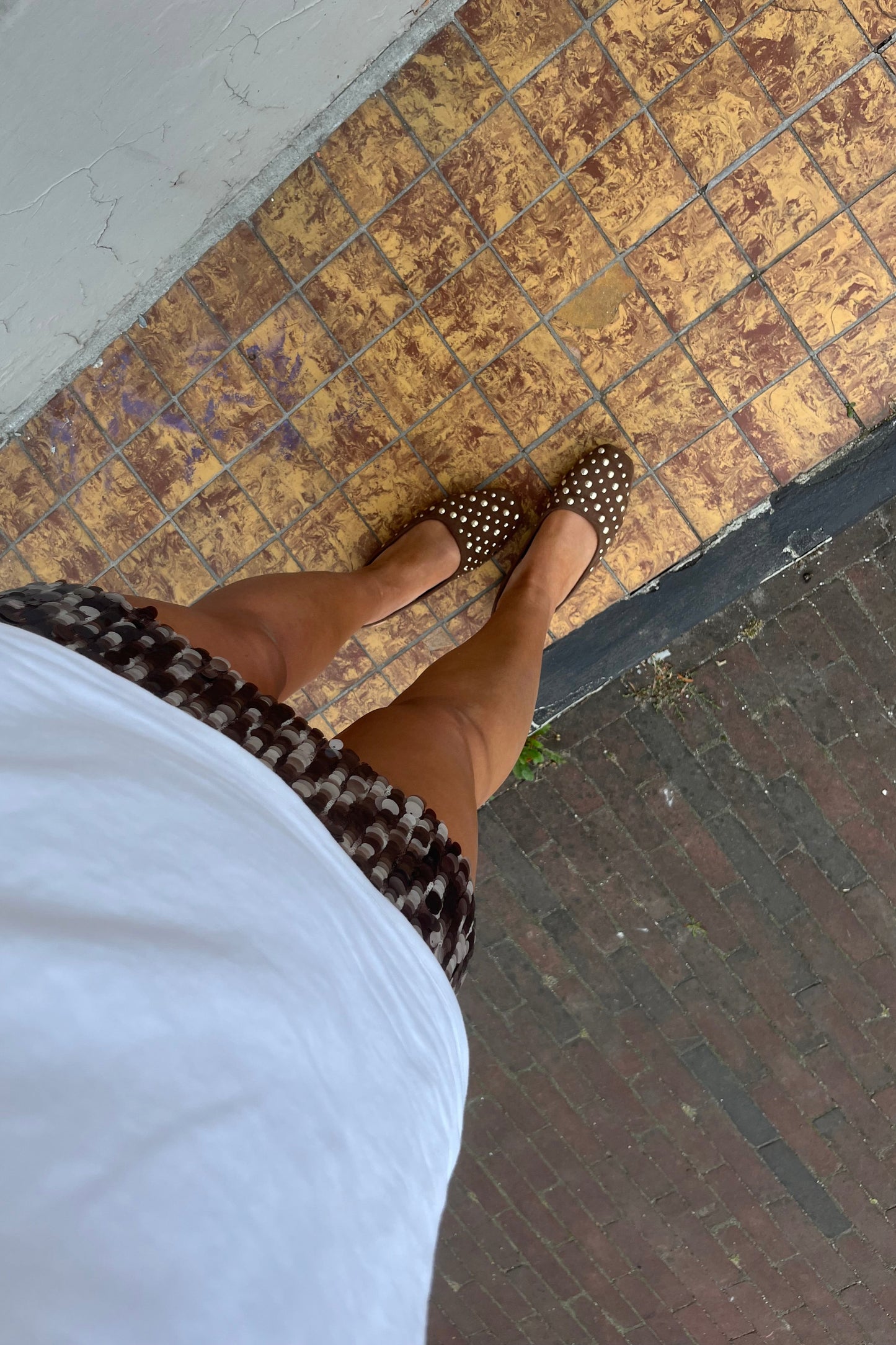 Pailletten rok bruin