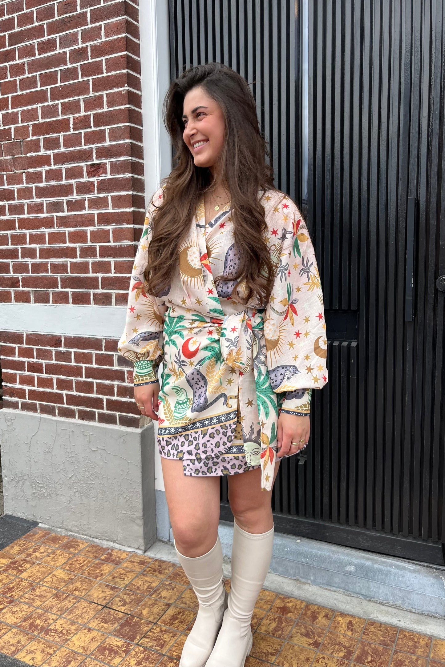 Liz wikkeljurk beige