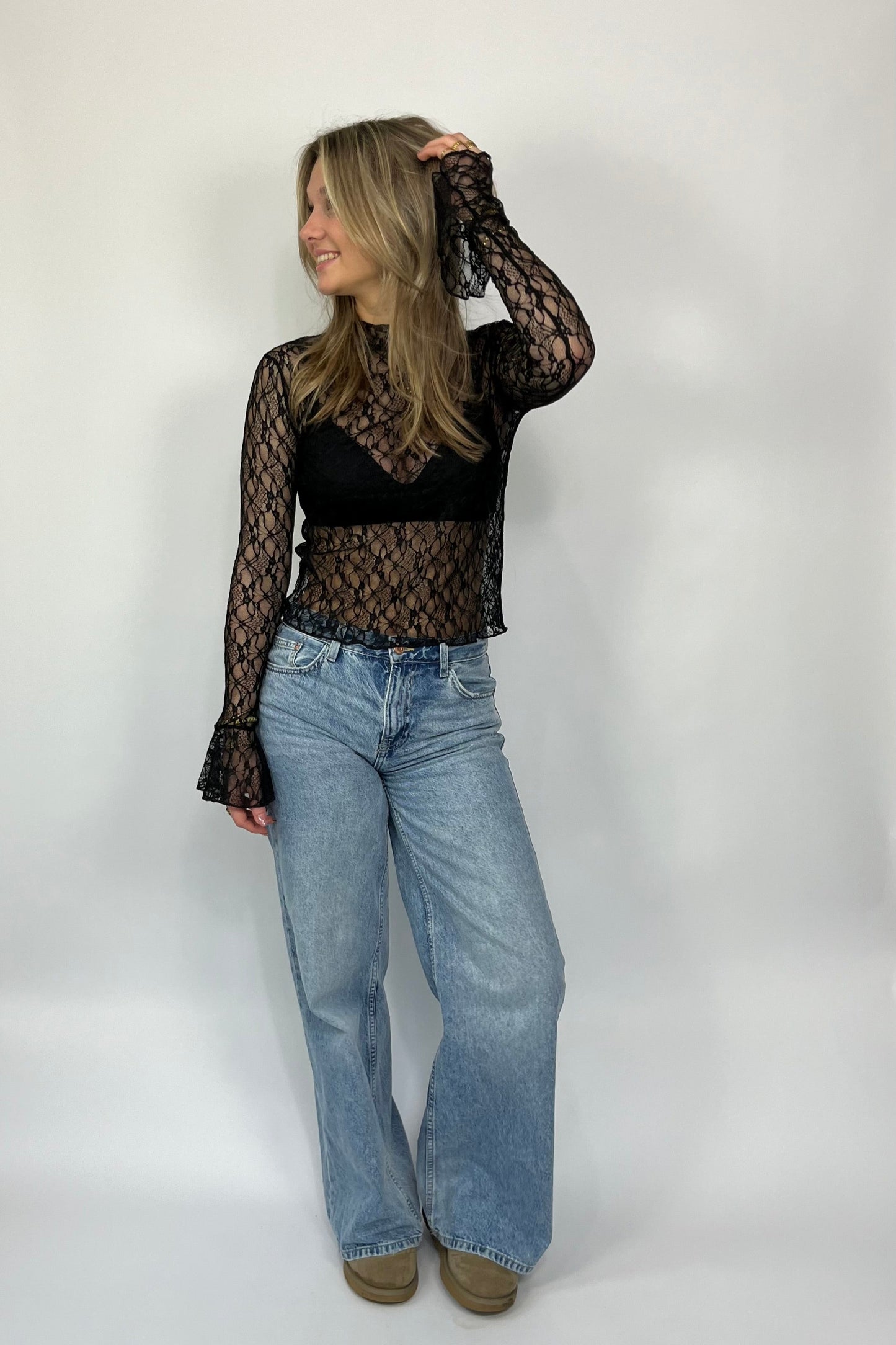 Jule lace top zwart