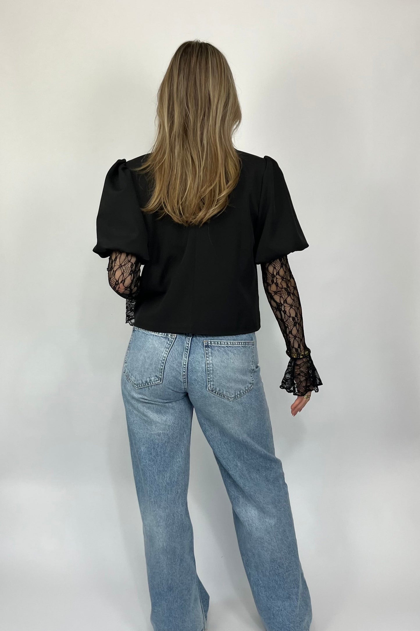 Floor puff blazer zwart