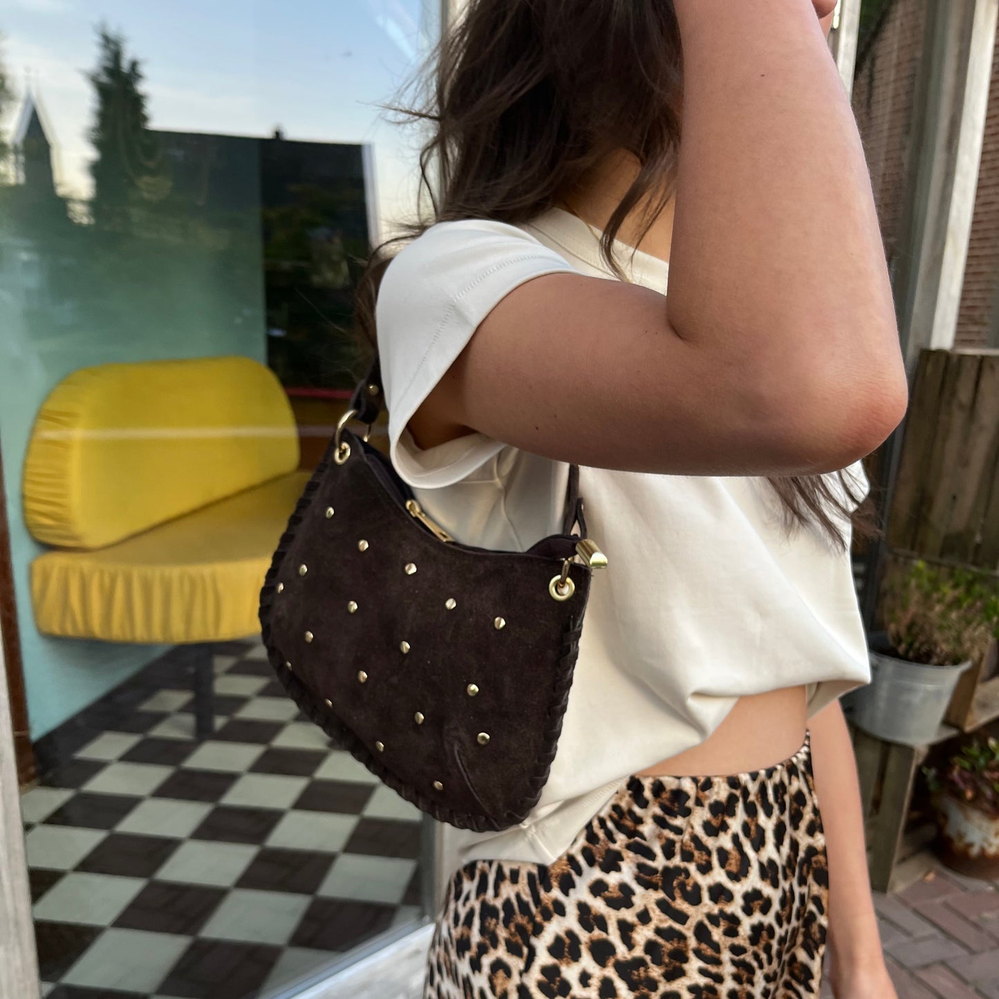 Rox crossbody bruin suède