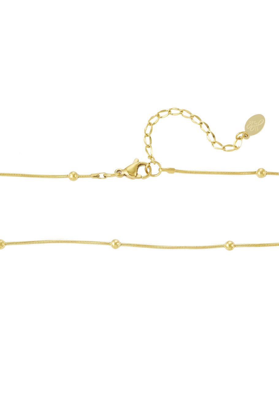 Bolletjes ketting met hartje klein