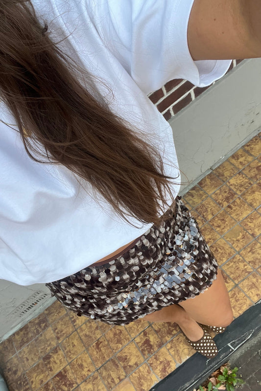 Pailletten rok bruin