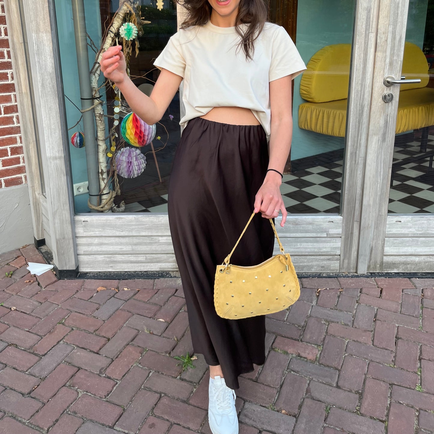 Rox crossbody geel suède
