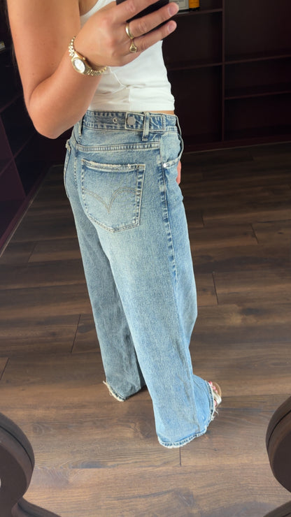 Queen hearts wide leg taille jeans
