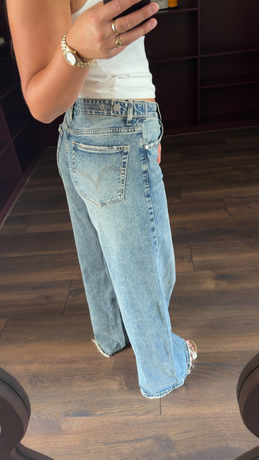 Queen hearts wide leg taille jeans