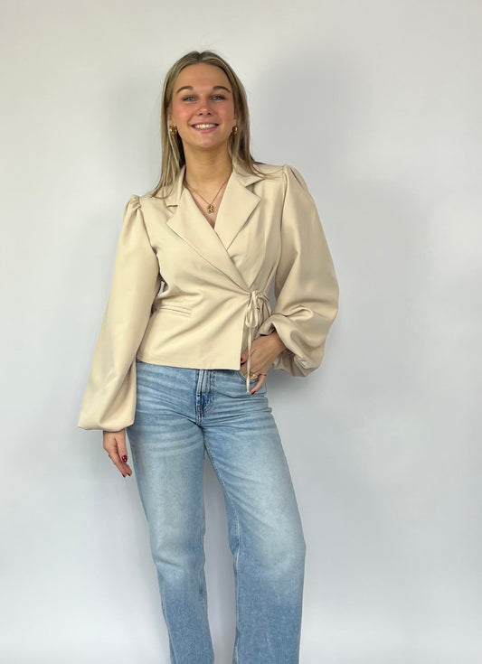 Ivy wikkel blazer beige