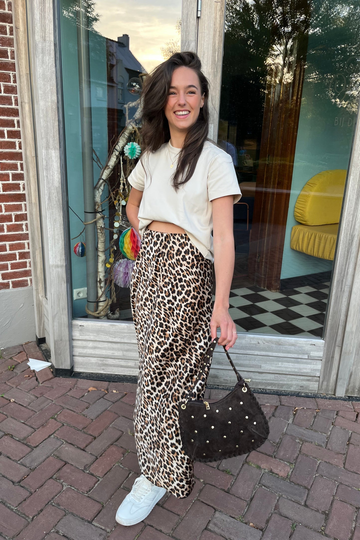 Satijnen rok Leopard