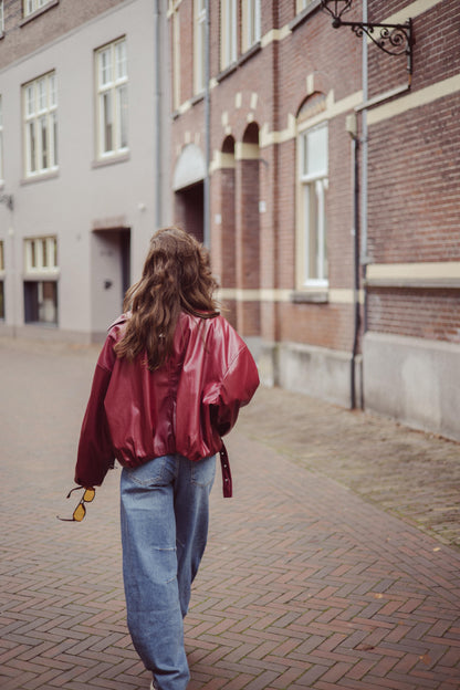 Fay leatherlook jacket bordeaux