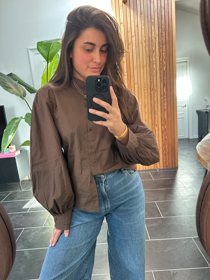 Balloon blouse bruin