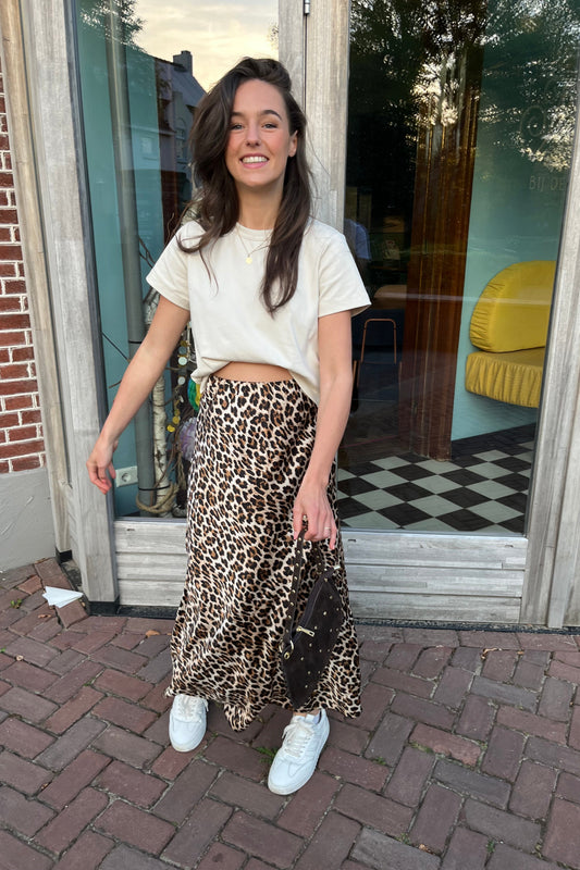 Satijnen rok Leopard