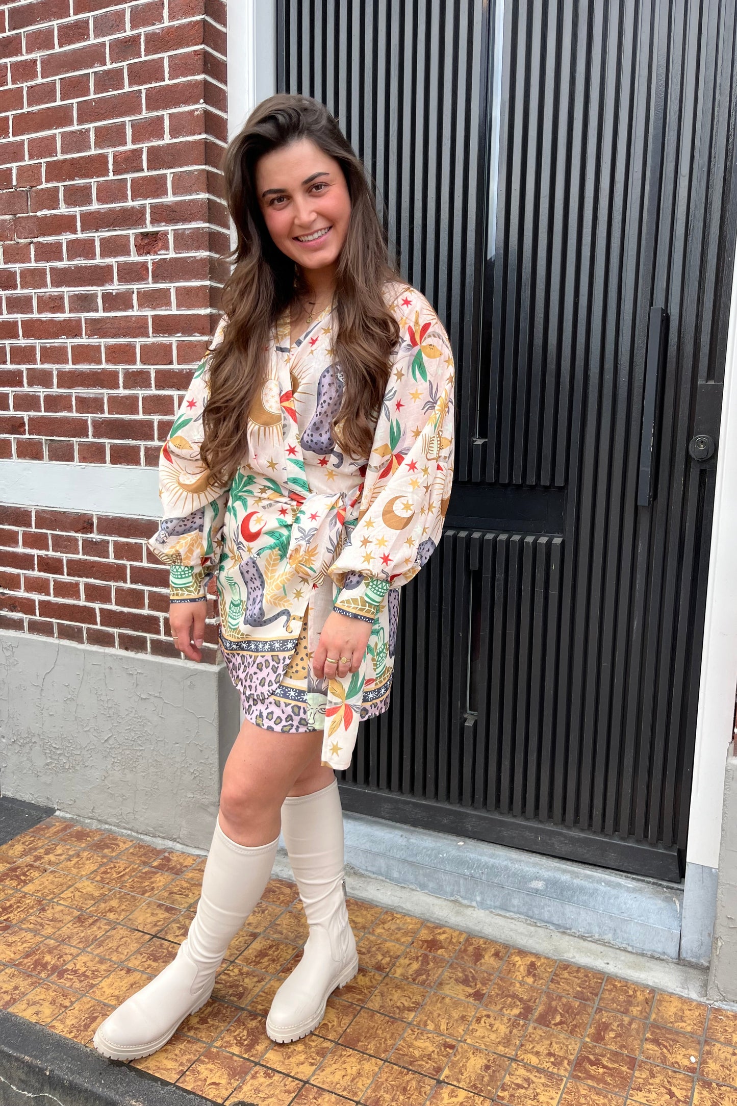 Liz wikkeljurk beige