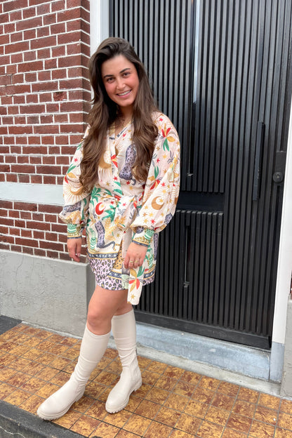 Liz wikkeljurk beige