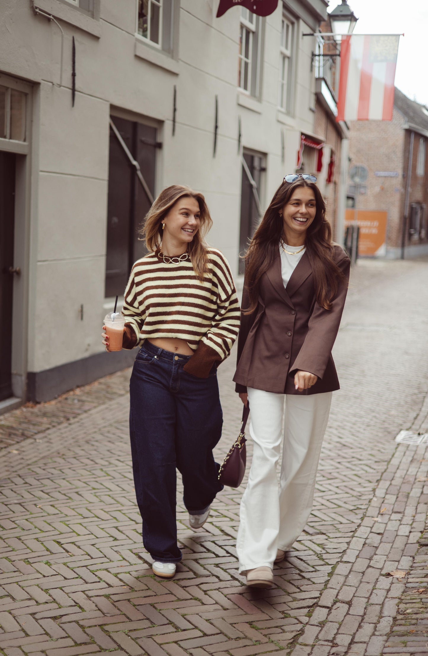 Getailleerde blazer bruin