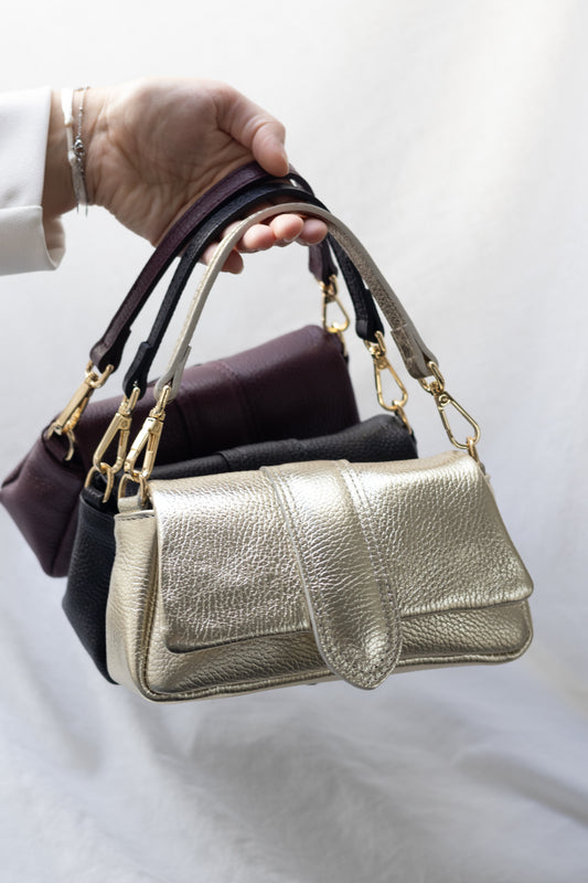 Puffy crossbody goud