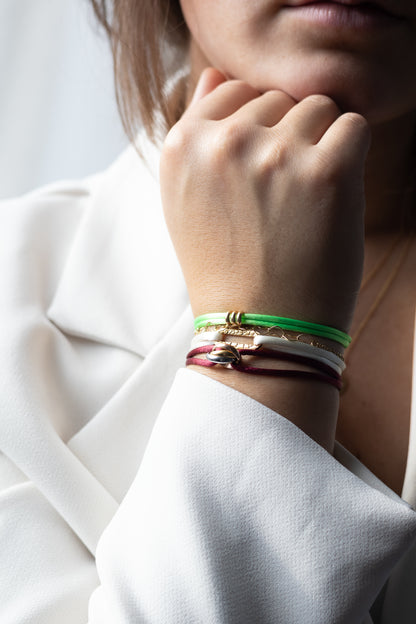 Satijnkoord armband triple love one colour