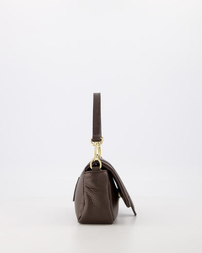 Puffy crossbody donkerbruin