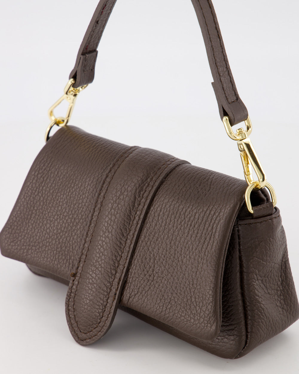 Puffy crossbody donkerbruin