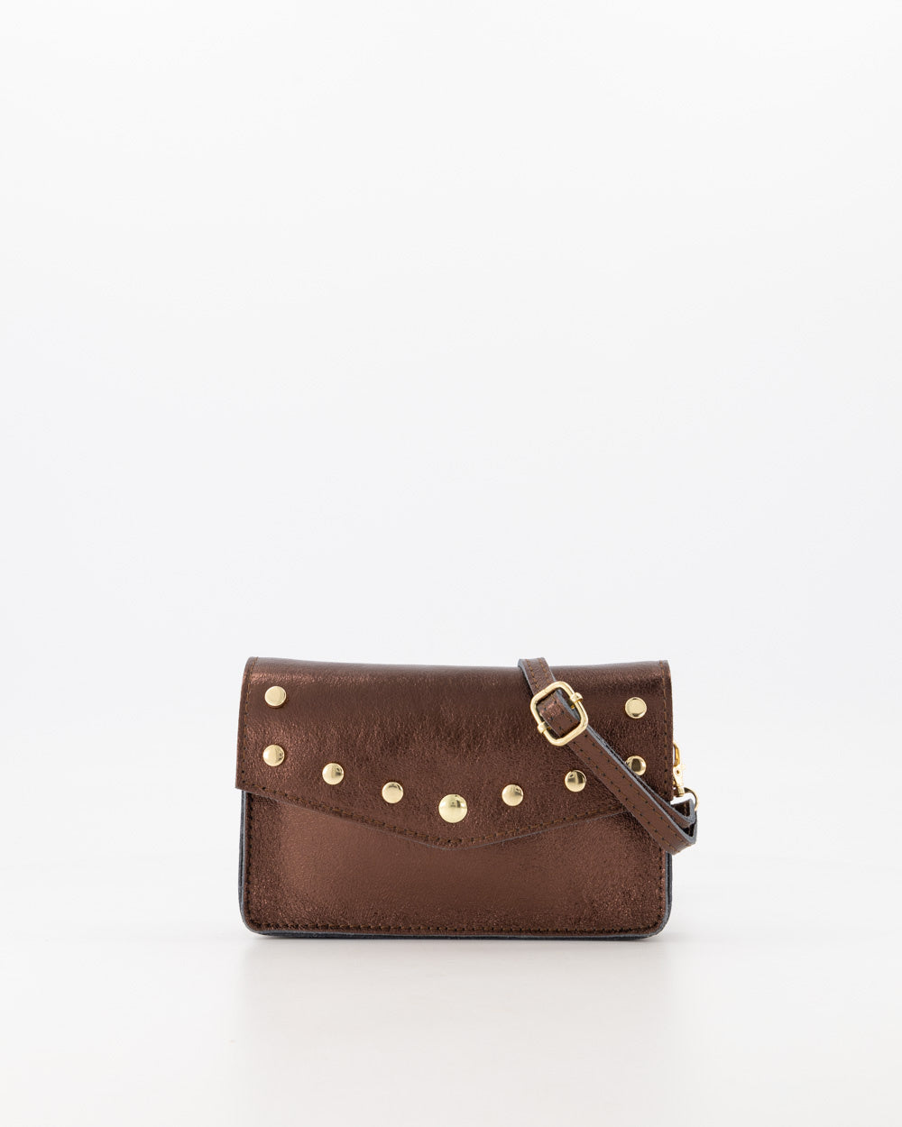 Luna crossbody metallic bruin